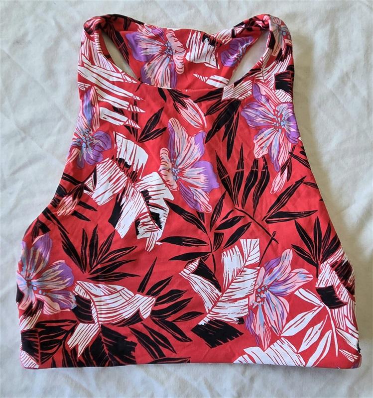 NWOT Volcom Sonic Bloom S Floral T Back High-Neck Bikini Swim Top 132890