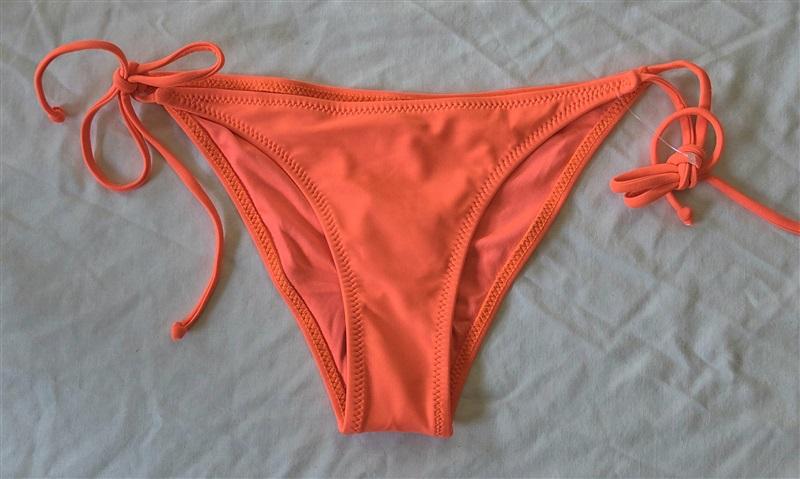 NWOT Volcom S Neon Orange Side-Tie Cheeky Bikini Swim Bottom 132892