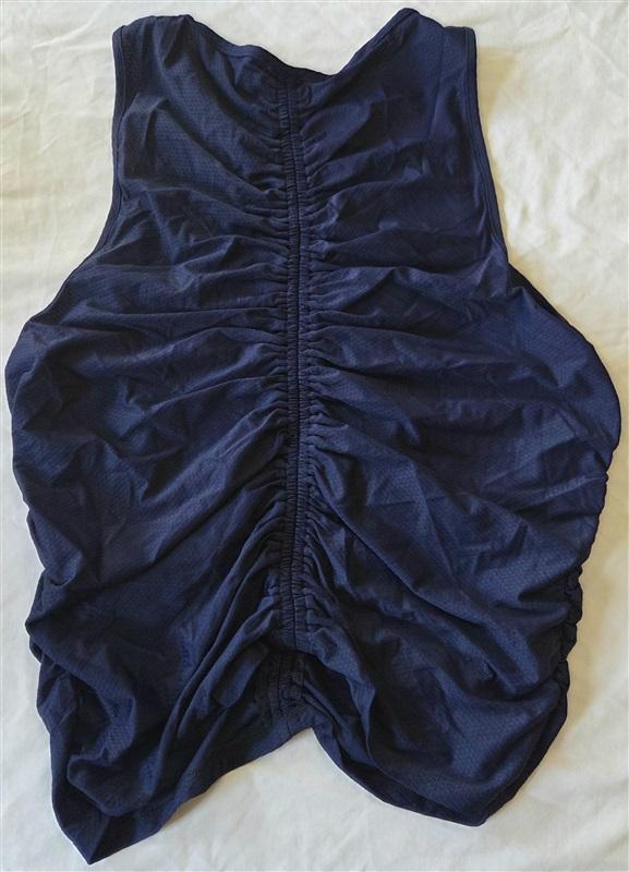 NWT WAYF XL Main Squeeze Ruched Navy Blue V Neck Tank Top 132894