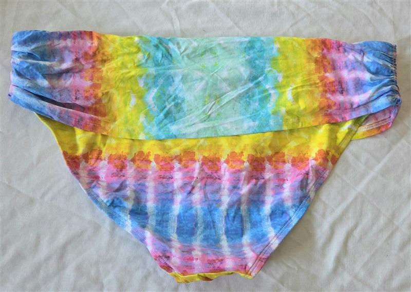 NWOT Bleu Rod Beattie 14 Rainbow Tie Dye Foldover Ban Bikini Swim Bottoms 132897