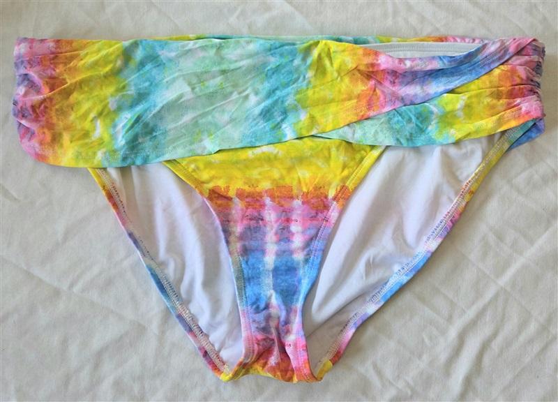 NWOT Bleu Rod Beattie 14 Rainbow Tie Dye Foldover Ban Bikini Swim Bottoms 132897