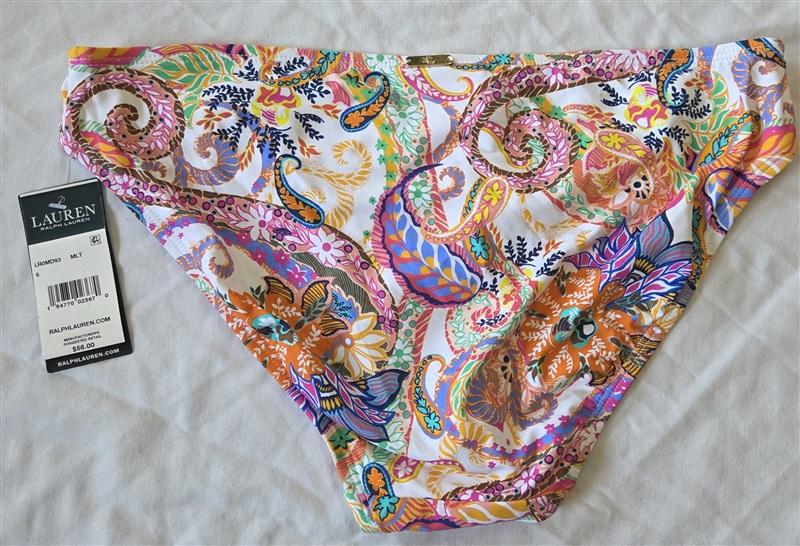NWT Ralph Lauren 6 Hipster Bikini Swim Bottoms Floral Paisley 132905
