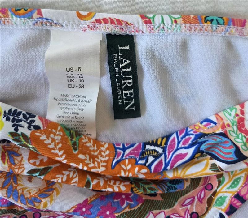 NWT Ralph Lauren 6 Hipster Bikini Swim Bottoms Floral Paisley 132905