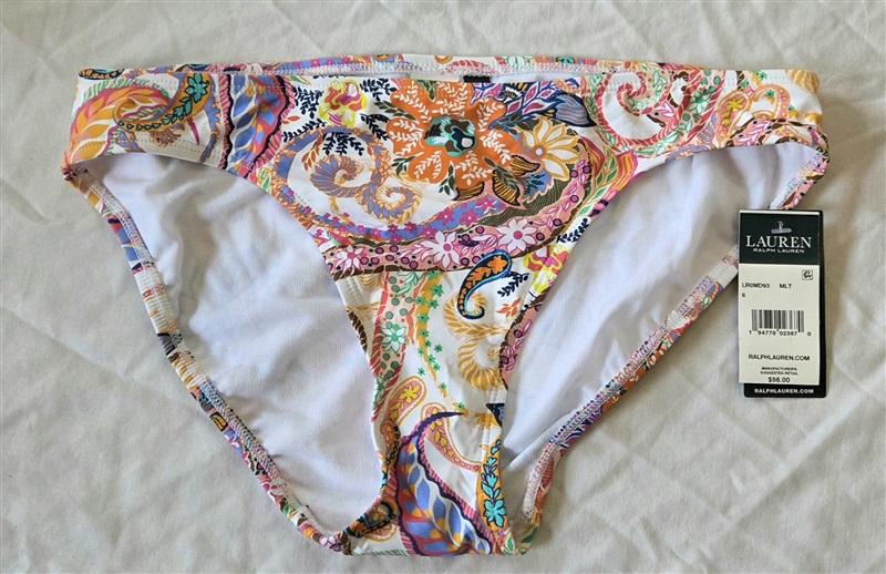 NWT Ralph Lauren 6 Hipster Bikini Swim Bottoms Floral Paisley 132905