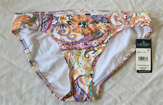 NWT Ralph Lauren 6 Hipster Bikini Swim Bottoms Floral Paisley 132905