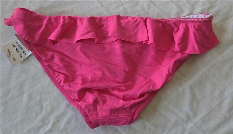 NWT Ralph Lauren S Hot Pink Solid Ruffle Bikini Swim Bottom 132908