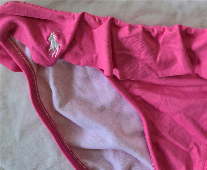 NWT Ralph Lauren S Hot Pink Solid Ruffle Bikini Swim Bottom 132908