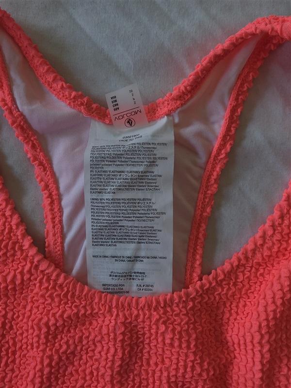 NWOT Volcom S Hot Pink Zip Side Maillot Swimsuit Bubble Fabric 132915