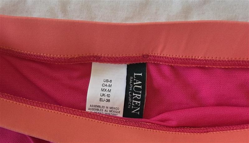 NWOT Ralph Lauren 6 Colorblock Hipster Bikini Swim Bottom Orange Pink 132919