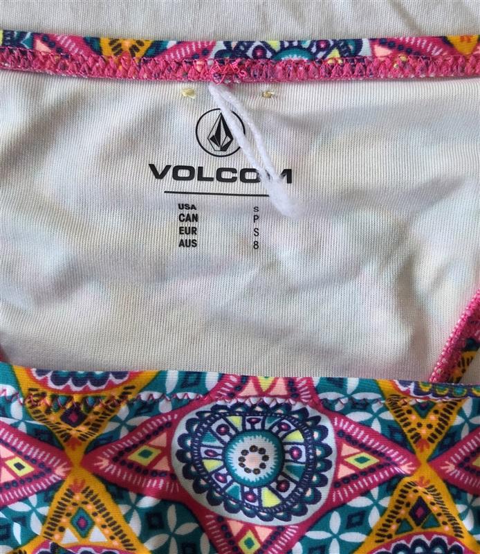 NWOT Volcom S Medallion Bright Cheeky String Bikini Swim Bottom 132927
