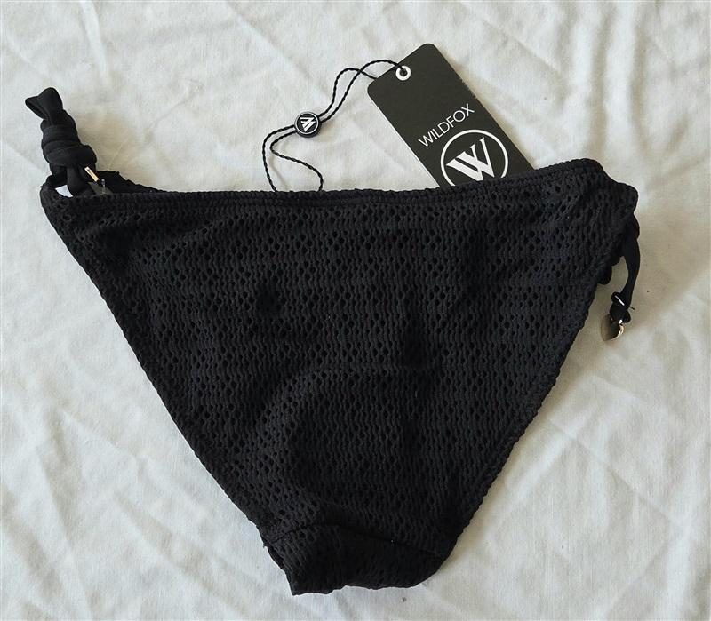 NWT WILDFOX XS Side Tie Black Lace Coquette Bikini Bottoms 132931