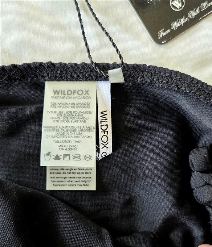NWT WILDFOX XS Side Tie Black Lace Coquette Bikini Bottoms 132931