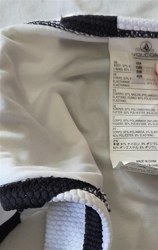 NWOT Volcom S Striped Black White Bikini Swim Bottom 132967