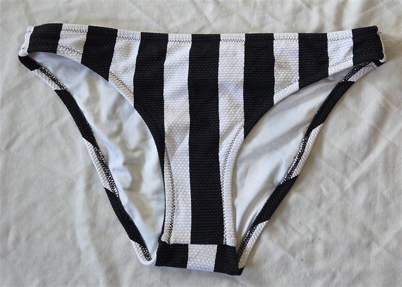 NWOT Volcom S Striped Black White Bikini Swim Bottom 132967
