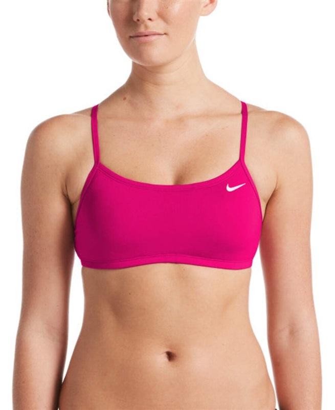 NWT Nike Swim Solid Essential Racerback Bikini Top Fireberry Pink 132976