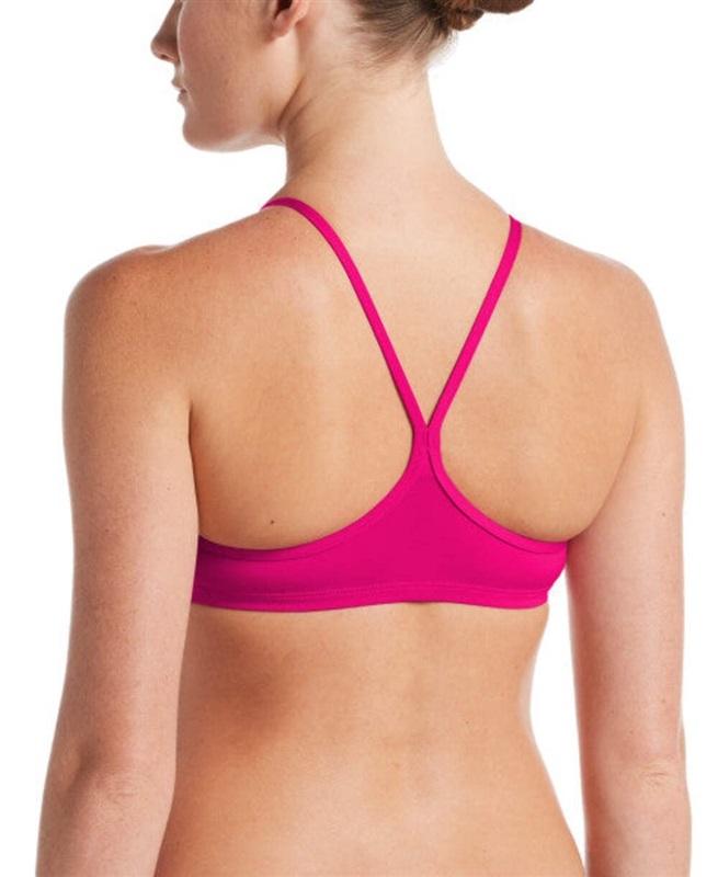NWT Nike Swim Solid Essential Racerback Bikini Top Fireberry Pink 132976