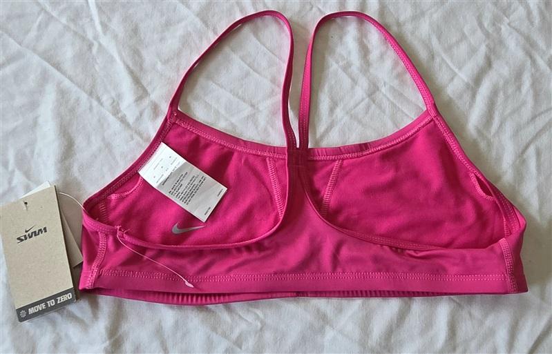 NWT Nike Swim Solid Essential Racerback Bikini Top Fireberry Pink 132976