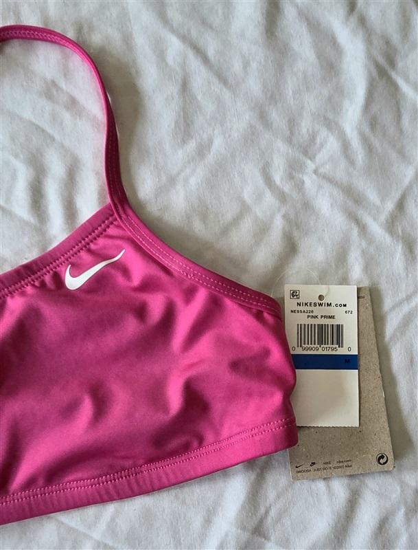 NWT Nike Swim Solid Essential Racerback Bikini Top Fireberry Pink 132976
