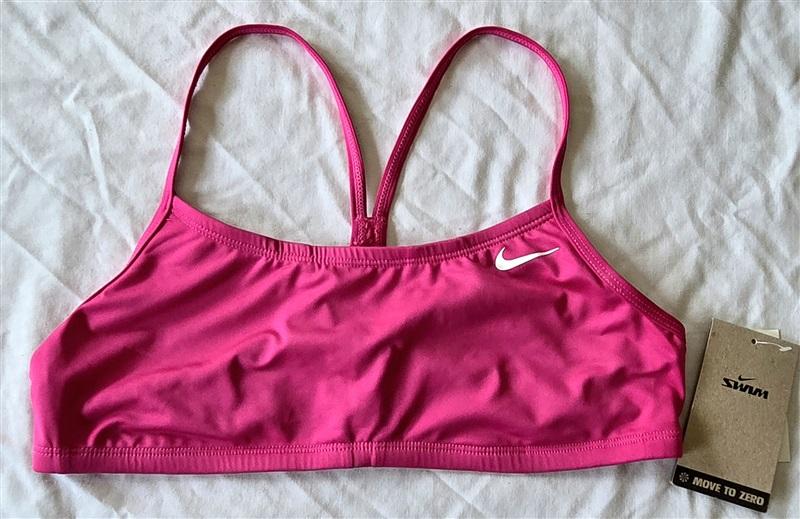 NWT Nike Swim Solid Essential Racerback Bikini Top Fireberry Pink 132976