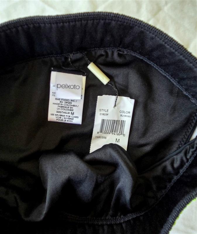 NWT Peixoto Black Zoni M Banded Ribbed Cheeky Scoop Bikini Swim Bottom 132977