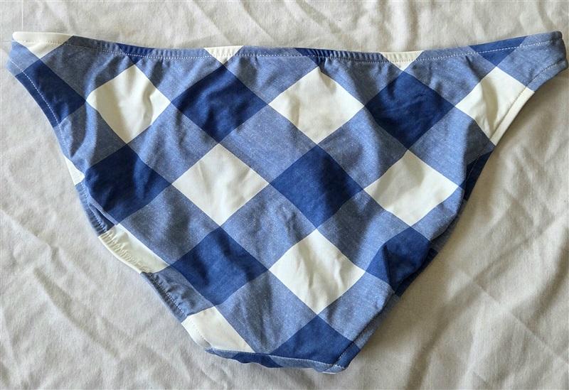 NWOT Ralph Lauren S Polo Checked Gingham Blue Bikini Swim Bottoms 132978