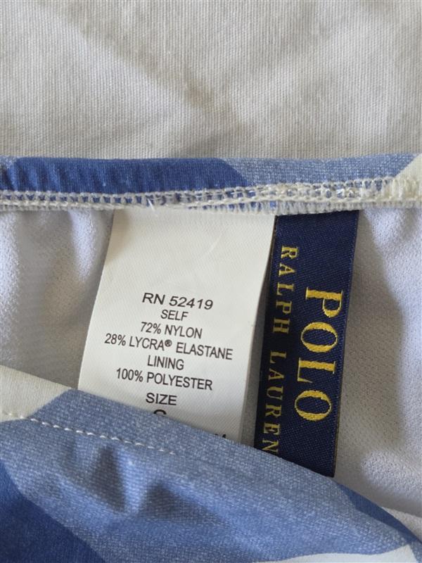 NWOT Ralph Lauren S Polo Checked Gingham Blue Bikini Swim Bottoms 132978