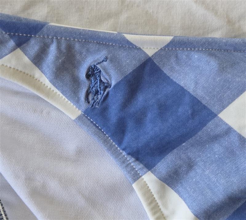 NWOT Ralph Lauren S Polo Checked Gingham Blue Bikini Swim Bottoms 132978