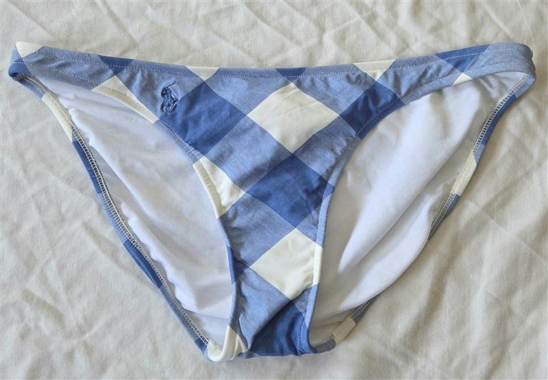 NWOT Ralph Lauren S Polo Checked Gingham Blue Bikini Swim Bottoms 132978