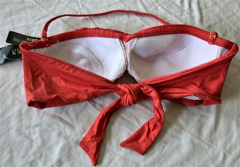 NWT Ralph Lauren 10 CRL Red Bandeau Bikini Swim Top 132979