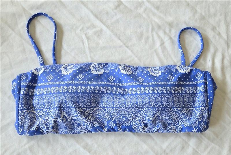 NWOT Ralph Lauren S Beach Club Paisley Blue Bandeau Bikini Swim Top 132980