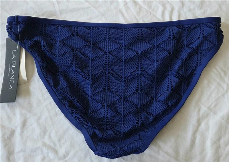 NWT La Blanca 14 Island Goddess Navy Blue Hipster Bikini Swim Bottoms 132981