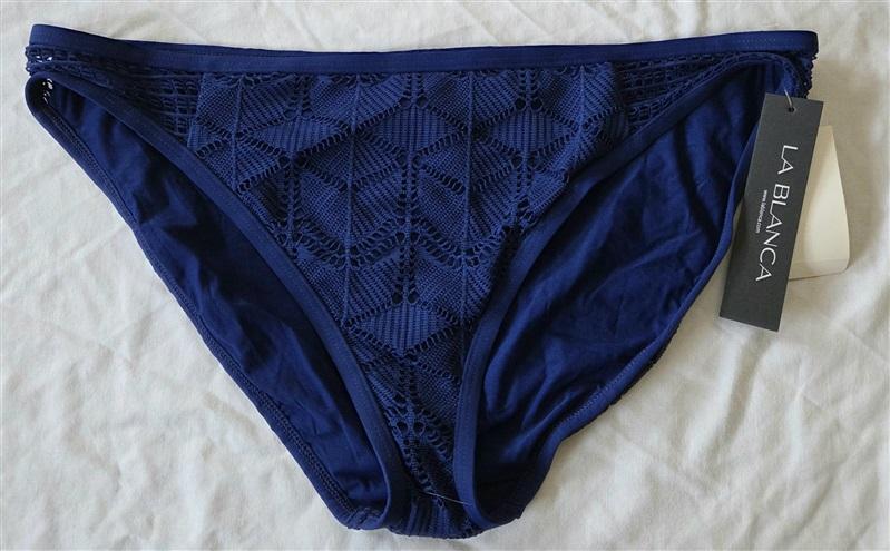 NWT La Blanca 14 Island Goddess Navy Blue Hipster Bikini Swim Bottoms 132981