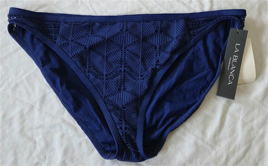NWT La Blanca 14 Island Goddess Navy Blue Hipster Bikini Swim Bottoms 132981