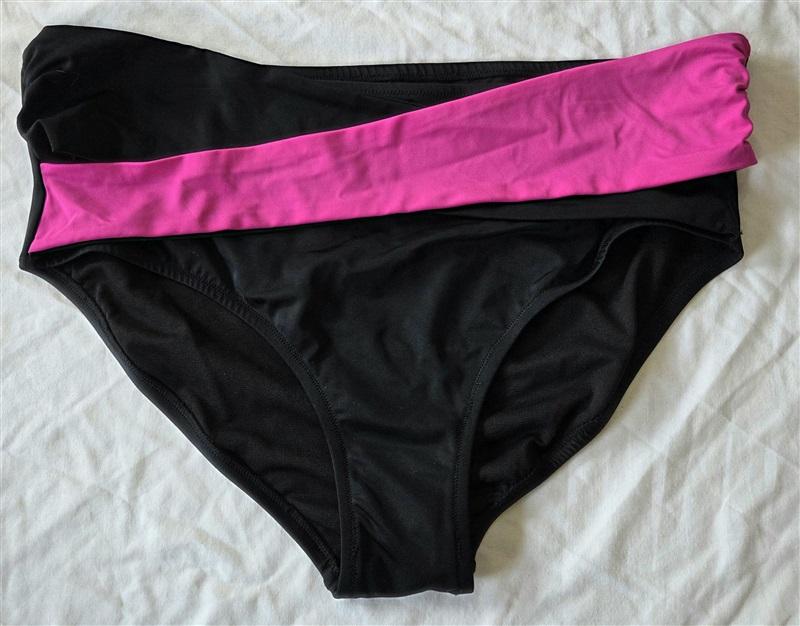 NWOT Swimsuits For All 18 Black Pink Twist Bikini Bottom 132983