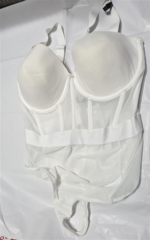 NWTD Donna Karan 34C DKNY Sheers Strapless Mesh Thong Bodysuit DK6008 132993