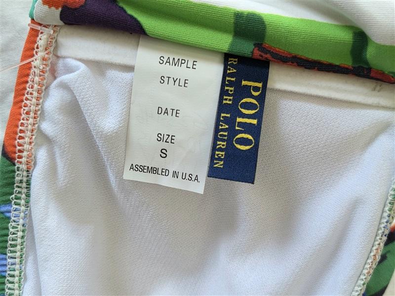 NWT Ralph Lauren S Beach Club Blue Tropical Bandeau Bikini Swim Top 132911