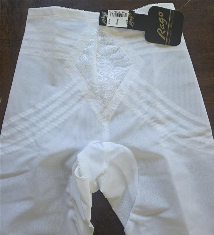 NWT Rago Large Capri Pant Liner Power Mesh Fabric Extra Firm 6269 White 133001