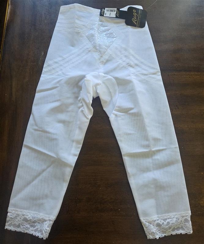 NWT Rago Large Capri Pant Liner Power Mesh Fabric Extra Firm 6269 White 133001