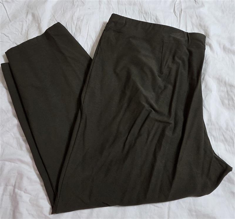 NWOT Eileen Fisher 3X Skinny Straight Stretch Pull On Pants Olive Green 133004