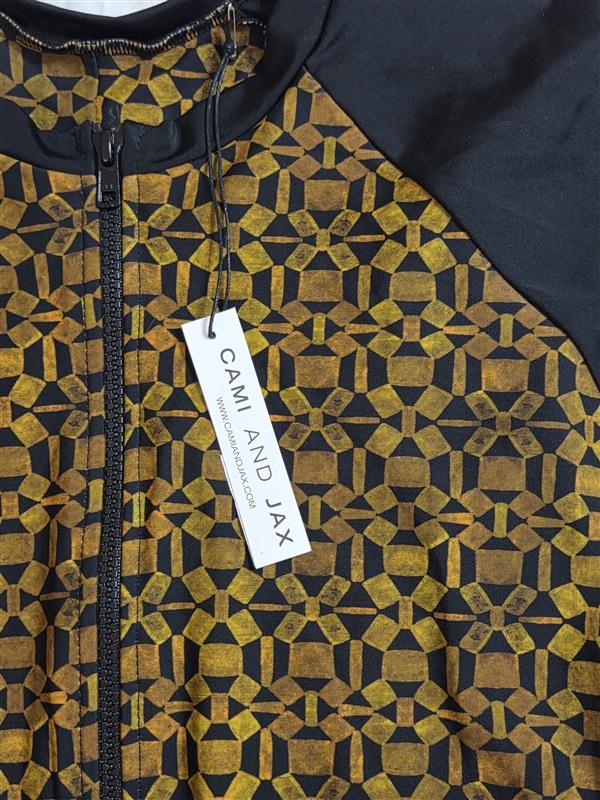 NWT Free People Cami & Jax XL Surf Top Brown Black Zip Up 133010