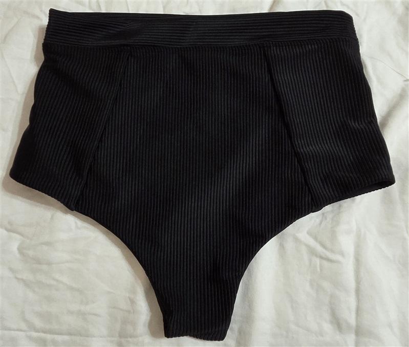 NWOT Free People Le Buns 4 USA Swim Bikini Bottom Ribbed Black 133014