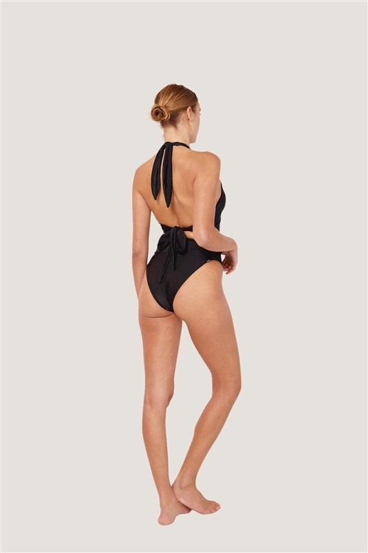 NWOT Free People Le Buns 4 USA Swim Bikini Bottom Ribbed Black 133014