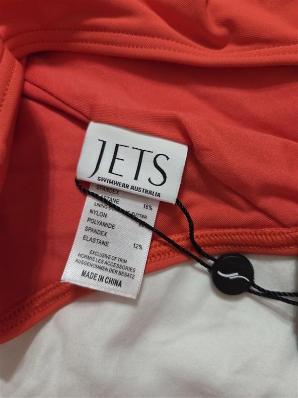 NWT JETS Jessika Allen 12 USA Square Neck 1pc Flamingo Red Swimsuit 133015