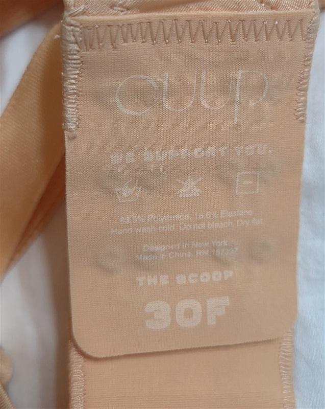 NWOT CUUP 30E The Scoop Light Orange Microfiber Underwire Bra 133017
