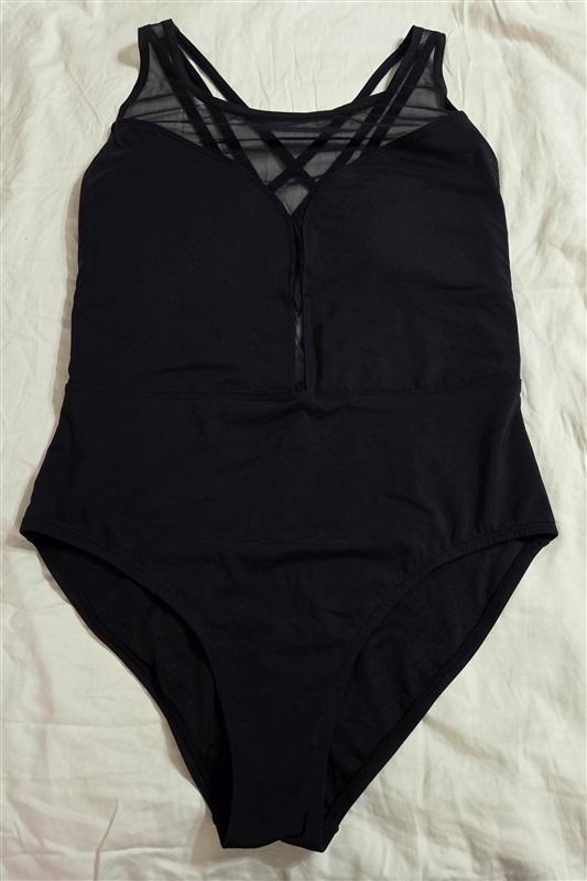 NWT Bleu Rod Beattie 16W Mesh Cross Back 1PC Swimdress 122760