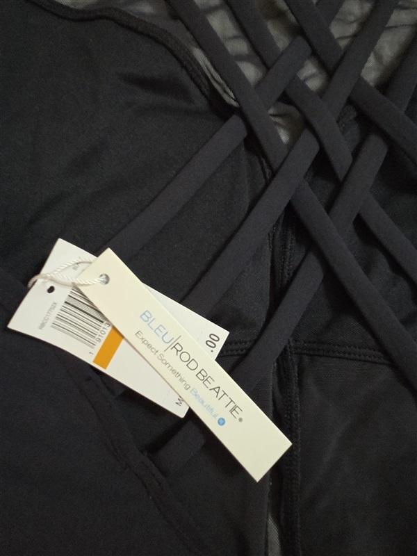 NWT Bleu Rod Beattie 16W Mesh Cross Back 1PC Swimdress 122760
