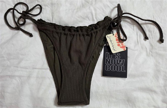 NWT Free People Movement M Its Now Cool Green 90's Tie Side Bikini Bottom 133026