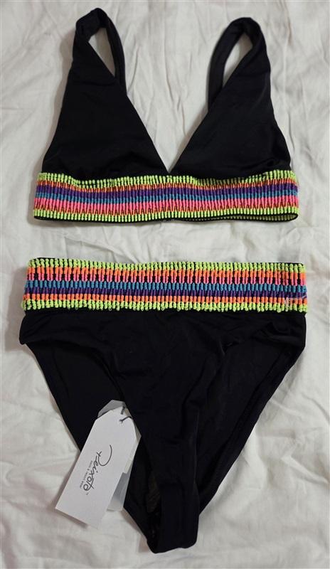 NWT Peixoto S Charlie Rainbow V-Neck Triangle Bikini Swim Top & Bottom 133028