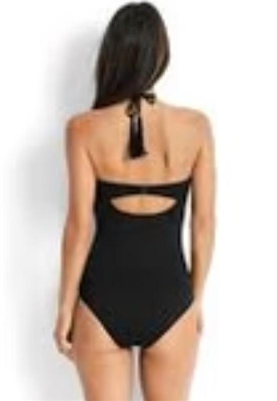 NWT Seafolly 10 US Easy Fit C/D Cup Bandeau Multi-Way 1PC Swimsuit 133030