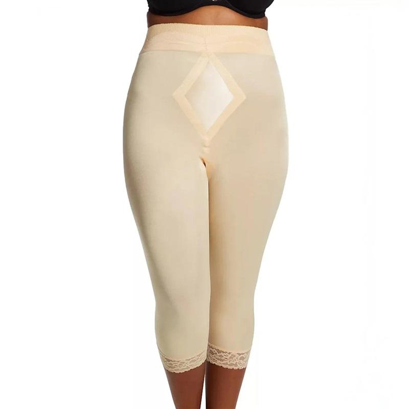 NWT Rago High Waist Capri Pant Liner with Tummy Control 6266 Beige 133034